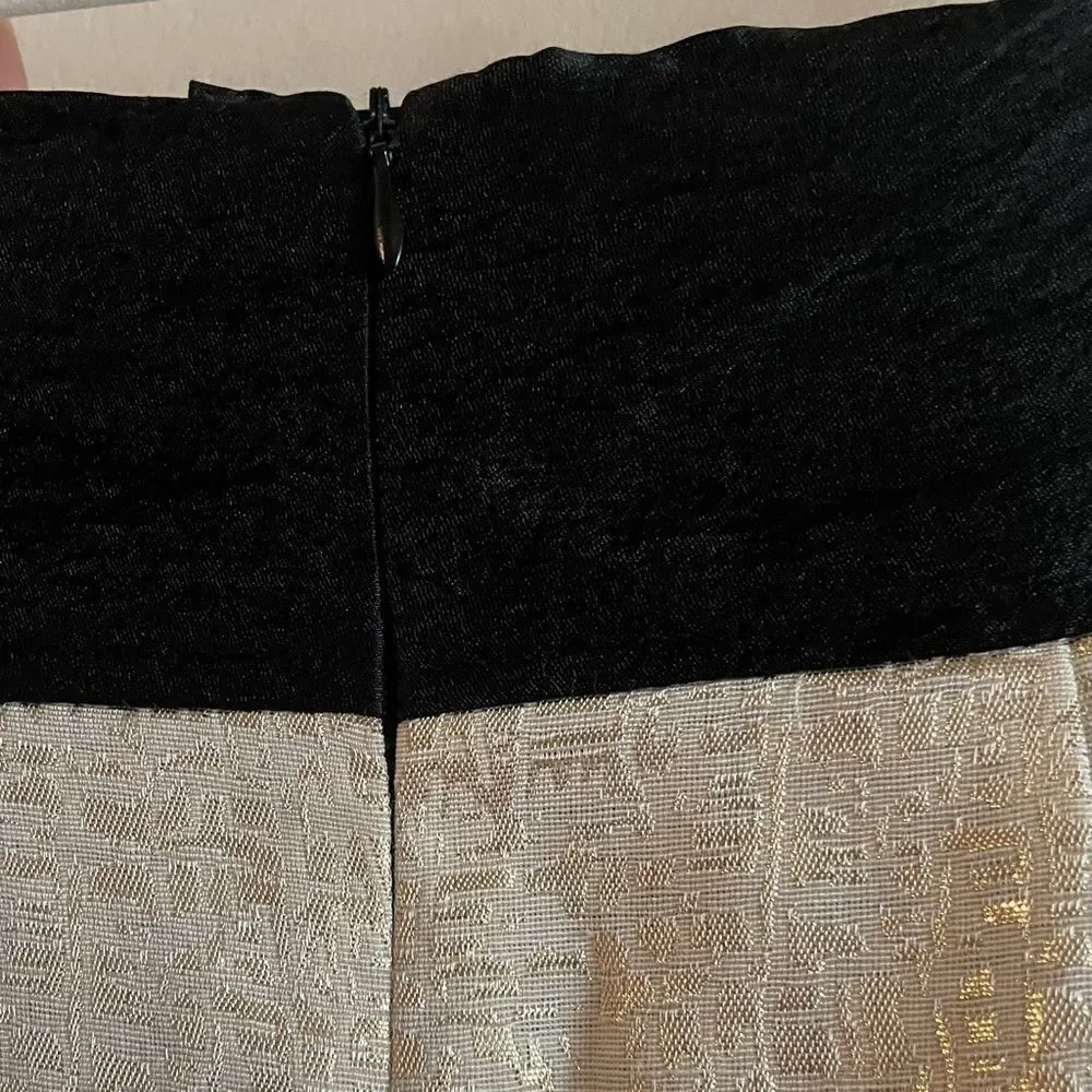 ‎Zachary’s Smile White Label gold tuxedo skirt